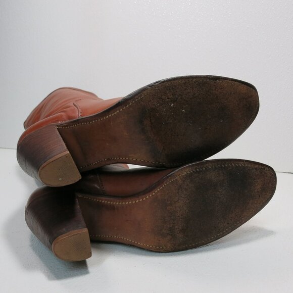 Frye Inside Zippered Boots Brown Leather Equestrian Riding Boot Shoes Sz 10 B - Picture 4 of 8